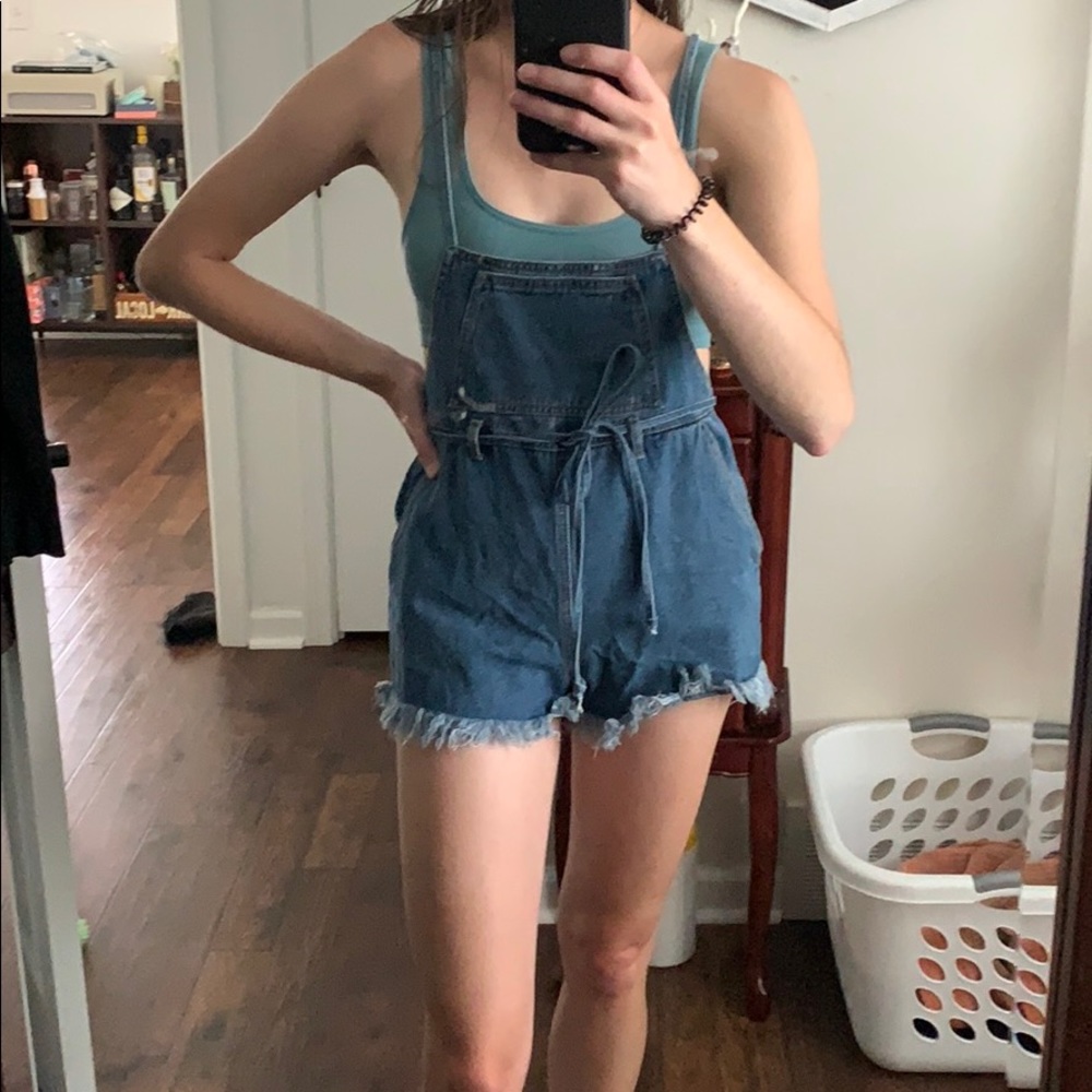 Jean short overalls